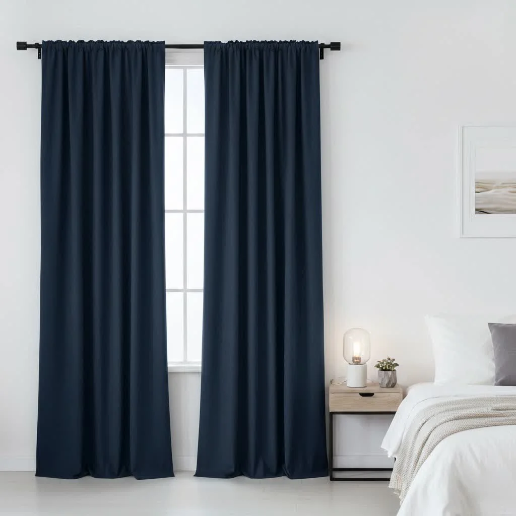 Elegant blackout pinch pleat curtains in a modern living room